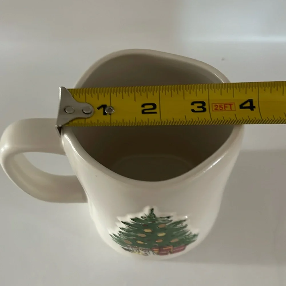 Rae Dunn Ceramic TIS THE SEASON Mug, Double Sided with Christmas Tree 20 oz